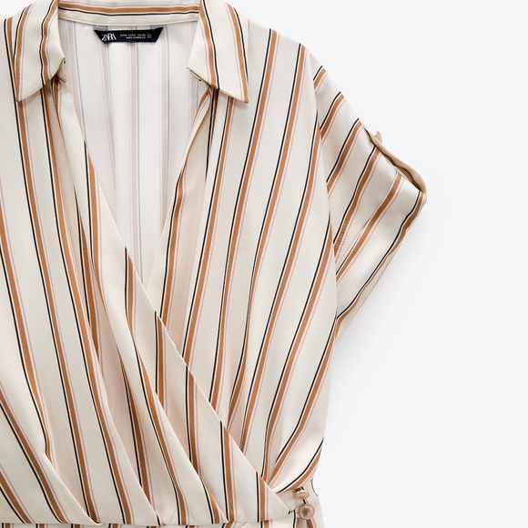 Zara Draped Dress- stripe pattern - Picture 4 of 6